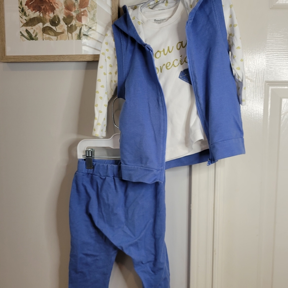 3 PIECE TODDLER SET UNISEX COTTON SIZE 24-36M